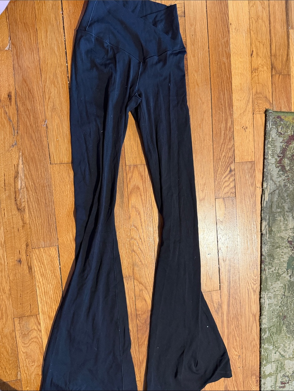 aerie Black High-Rise Flared Wide-Leg Jeans
